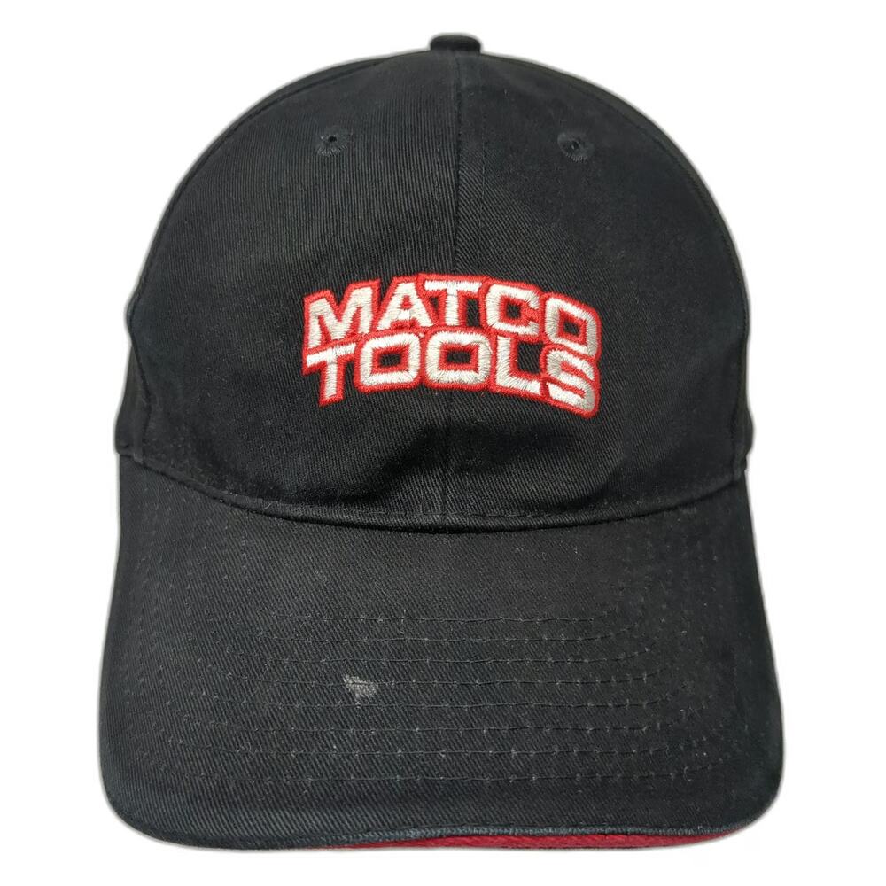 Matco Tools Baseball Cap Black One Size Embroidered Slideback Hat Red Trim